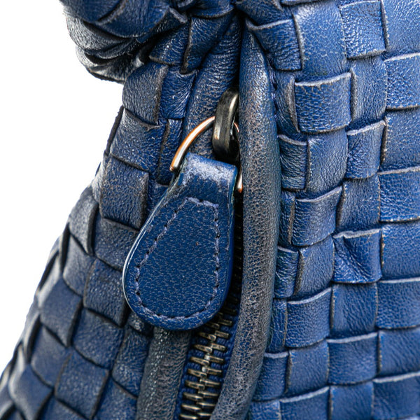ボッテガヴェネタ イントレチャート ワンショルダーバッグ ブルー レザー レディース BOTTEGAVENETA 【中古】