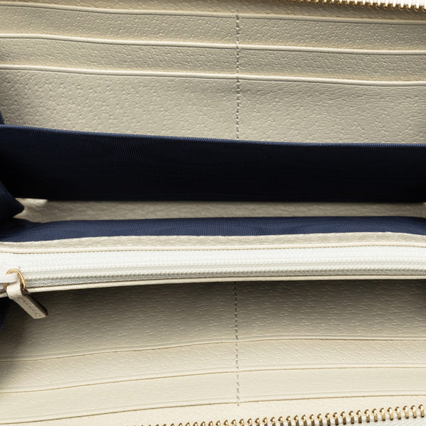 グッチ GGスプリーム GGマーモント オフィディア ラウンドファスナー 長財布 523154 ベージュ ホワイト PVC レザー レディース GUCCI 【中古】