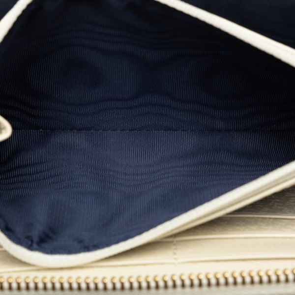 グッチ GGスプリーム GGマーモント オフィディア ラウンドファスナー 長財布 523154 ベージュ ホワイト PVC レザー レディース GUCCI 【中古】