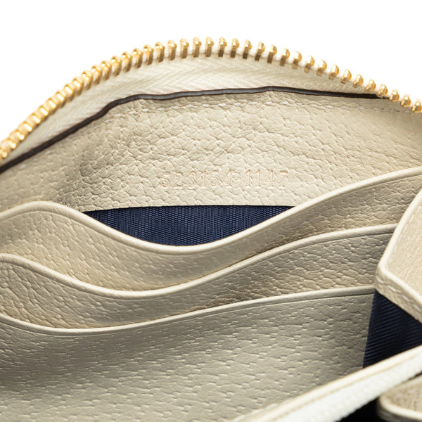 グッチ GGスプリーム GGマーモント オフィディア ラウンドファスナー 長財布 523154 ベージュ ホワイト PVC レザー レディース GUCCI 【中古】