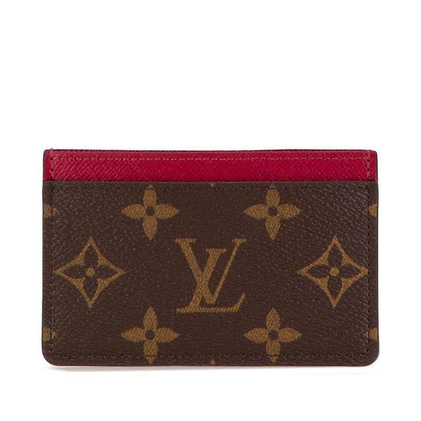 ルイ ヴィトン モノグラム ポルトカルト サーンプル  カードケース M60703 ブラウン フューシャ PVC レザー レディース LOUIS VUITTON 【中古】