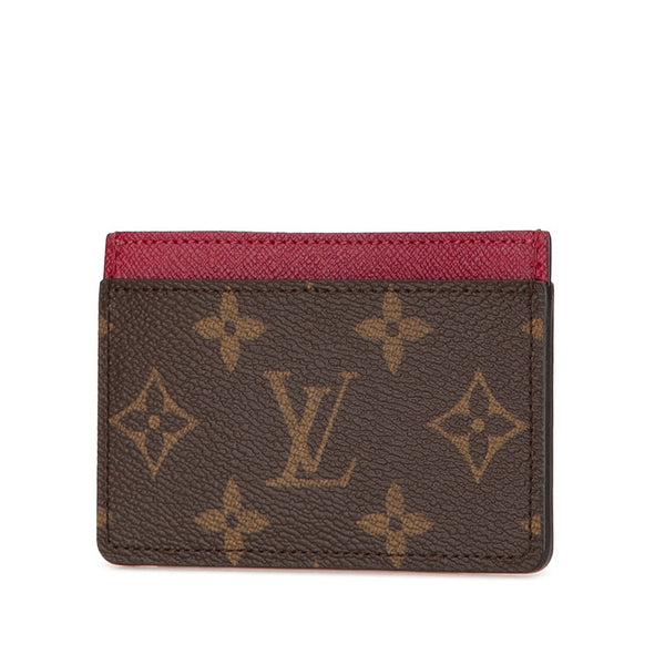 ルイ ヴィトン モノグラム ポルトカルト サーンプル  カードケース M60703 ブラウン フューシャ PVC レザー レディース LOUIS VUITTON 【中古】