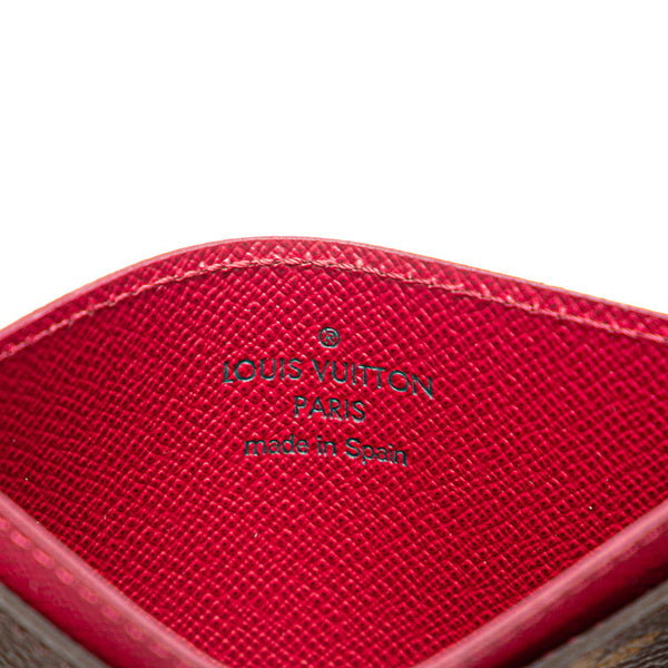 ルイ ヴィトン モノグラム ポルトカルト サーンプル  カードケース M60703 ブラウン フューシャ PVC レザー レディース LOUIS VUITTON 【中古】