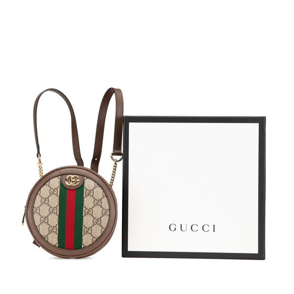 グッチ GGスプリーム オフィディア リュック バックパック 598661 ベージュ ブラウン PVC レザー レディース GUCCI 【中古】