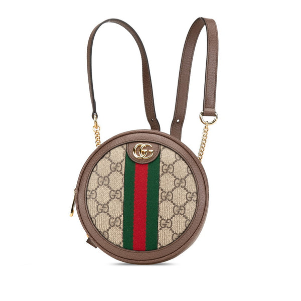 グッチ GGスプリーム オフィディア リュック バックパック 598661 ベージュ ブラウン PVC レザー レディース GUCCI 【中古】