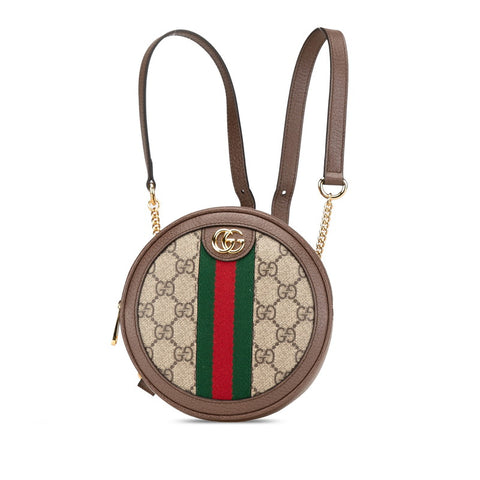グッチ GGスプリーム オフィディア リュック バックパック 598661 ベージュ ブラウン PVC レザー レディース GUCCI 【中古】