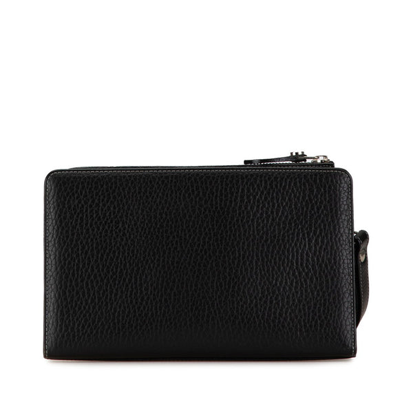 バーバリー ノバチェック シャドーホース セカンドバッグ ブラック レザー レディース BURBERRY 【中古】