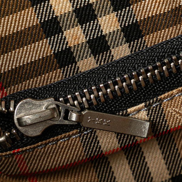 バーバリー ノバチェック シャドーホース セカンドバッグ ブラック レザー レディース BURBERRY 【中古】
