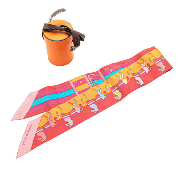 エルメス ツイリー ROCABAR ロカバール スカーフ レッド マルチカラー シルク レディース HERMES 【中古】