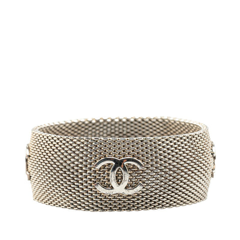 シャネル ヴィンテージ ココマーク メッシュ バングル シルバー メタル レディース CHANEL 【中古】