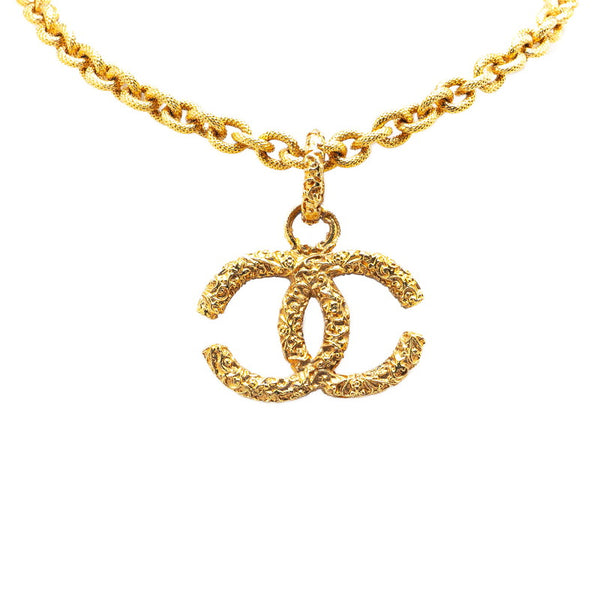 シャネル ヴィンテージ ココマーク ヨウガン モチーフ チェーン ネックレス ゴールド メッキ レディース CHANEL 【中古】