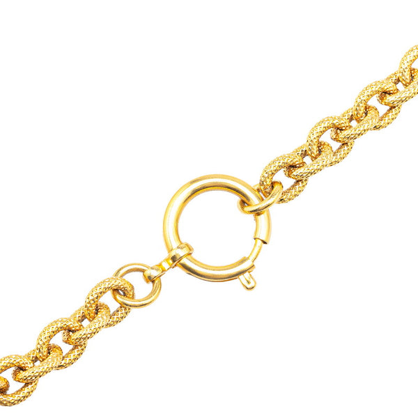 シャネル ヴィンテージ ココマーク ヨウガン モチーフ チェーン ネックレス ゴールド メッキ レディース CHANEL 【中古】