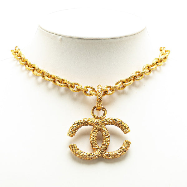 シャネル ヴィンテージ ココマーク ヨウガン モチーフ チェーン ネックレス ゴールド メッキ レディース CHANEL 【中古】