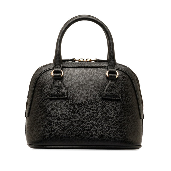 グッチ ロゴ ハンドバッグ ショルダーバッグ 2WAY 448661 ブラック レザー レディース GUCCI 【中古】