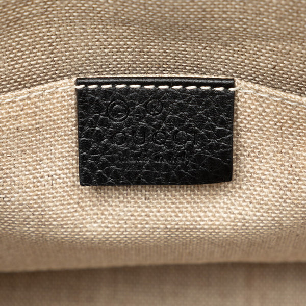 グッチ ロゴ ハンドバッグ ショルダーバッグ 2WAY 448661 ブラック レザー レディース GUCCI 【中古】