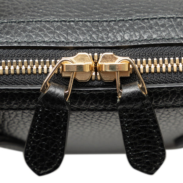 グッチ ロゴ ハンドバッグ ショルダーバッグ 2WAY 448661 ブラック レザー レディース GUCCI 【中古】