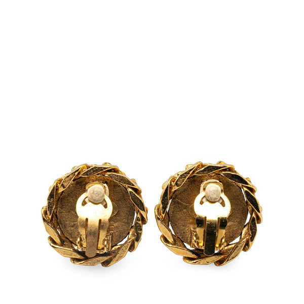 シャネル ココマーク 風車 ラインストーン イヤリング ゴールド メッキ レディース CHANEL 【中古】