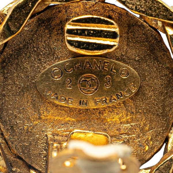 シャネル ココマーク 風車 ラインストーン イヤリング ゴールド メッキ レディース CHANEL 【中古】