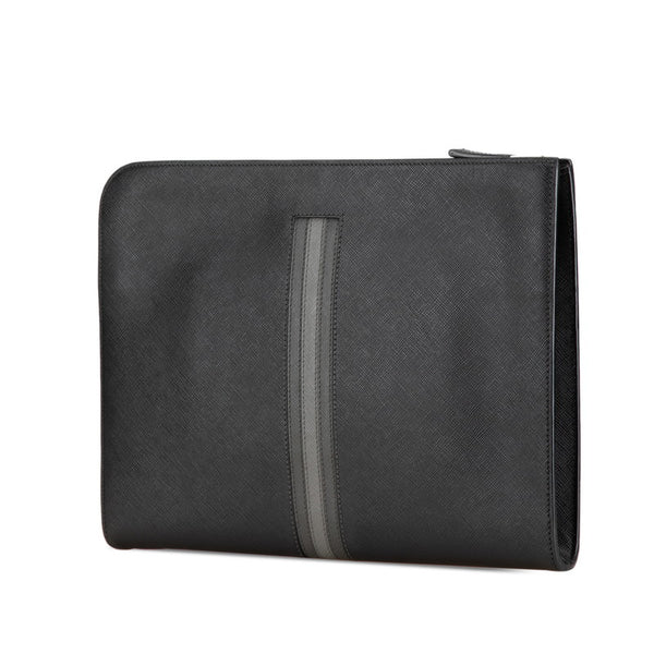 プラダ クラッチバッグ ブラック サフィアーノレザー レディース PRADA 【中古】