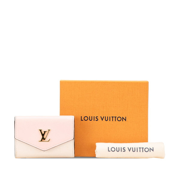 ルイ ヴィトン ポルトフォイユ ロック ミニ 三つ折り財布 M80785 ホワイト ピンク レザー レディース LOUIS VUITTON 【中古】