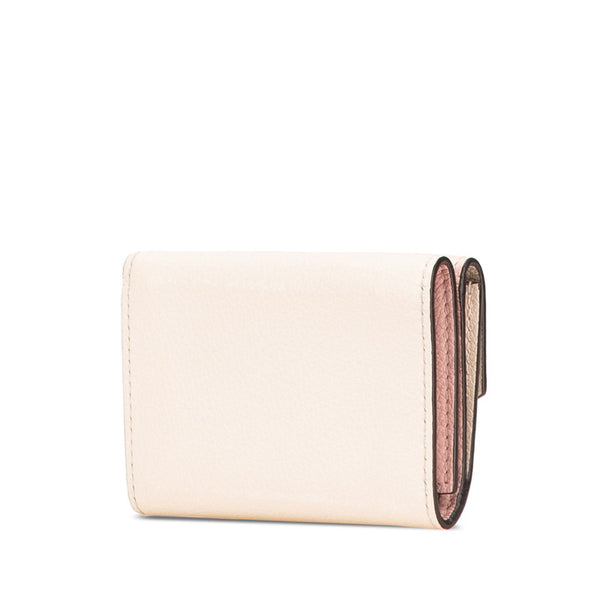 ルイ ヴィトン ポルトフォイユ ロック ミニ 三つ折り財布 M80785 ホワイト ピンク レザー レディース LOUIS VUITTON 【中古】