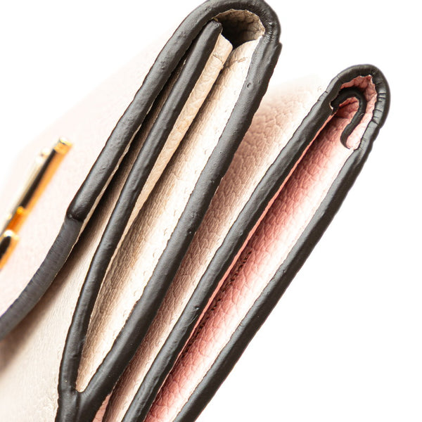 ルイ ヴィトン ポルトフォイユ ロック ミニ 三つ折り財布 M80785 ホワイト ピンク レザー レディース LOUIS VUITTON 【中古】