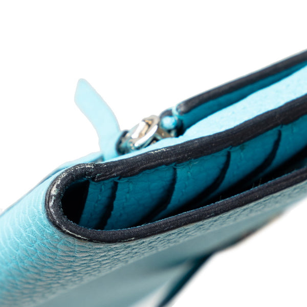 エルメス ドゴンロング 長財布 ブルーデュノール トゴ レディース HERMES 【中古】