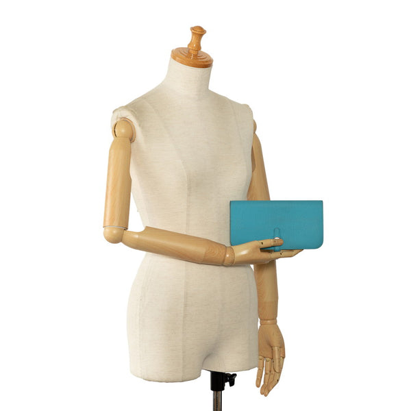 エルメス ドゴンロング 長財布 ブルーデュノール トゴ レディース HERMES 【中古】