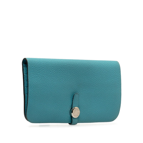 エルメス ドゴンロング 長財布 ブルーデュノール トゴ レディース HERMES 【中古】