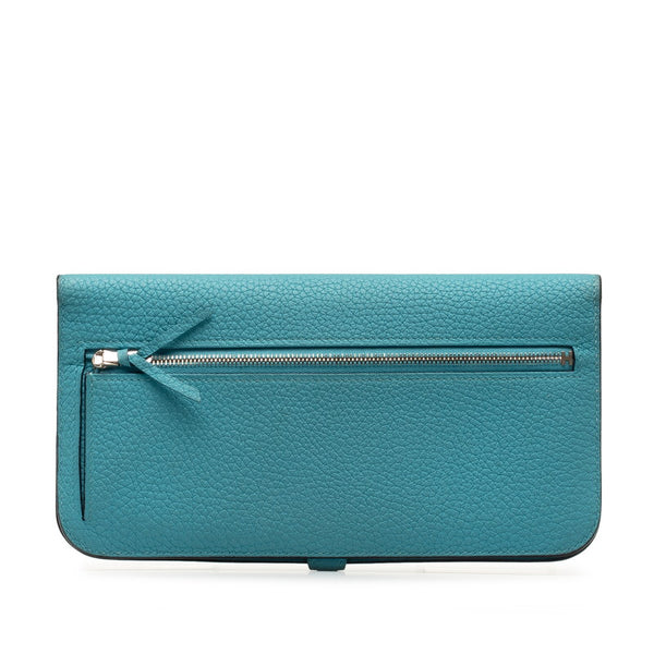 エルメス ドゴンロング 長財布 ブルーデュノール トゴ レディース HERMES 【中古】