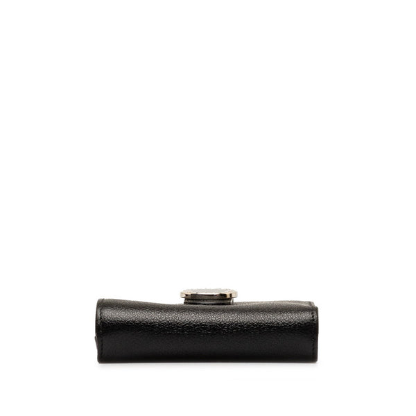 ブルガリ ブルガリブルガリ 二つ折り財布 22263 ブラック シルバー レザー レディース BVLGARI 【中古】