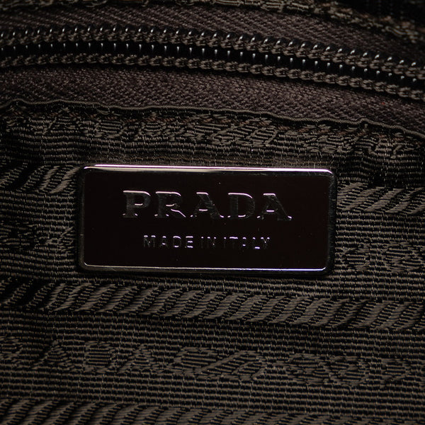 プラダ 三角ロゴプレート テスート 斜め掛け ショルダーバッグ BT0421 ブラウン ナイロン レザー レディース PRADA 【中古】