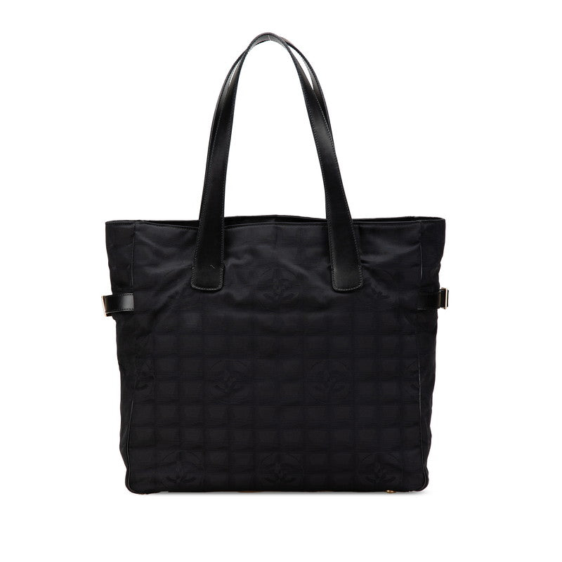 シャネル ニュートラベルライン トートGM ハンドバッグ トートバッグ ブラック ナイロン レザー レディース CHANEL 【中古】