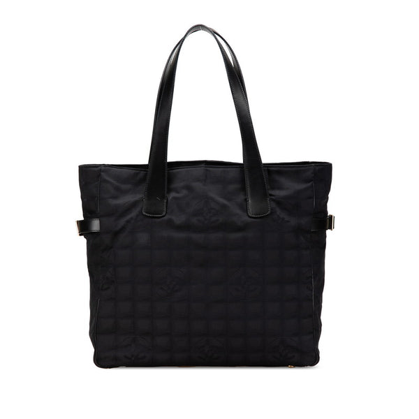 シャネル ニュートラベルライン トートGM ハンドバッグ トートバッグ ブラック ナイロン レザー レディース CHANEL 【中古】