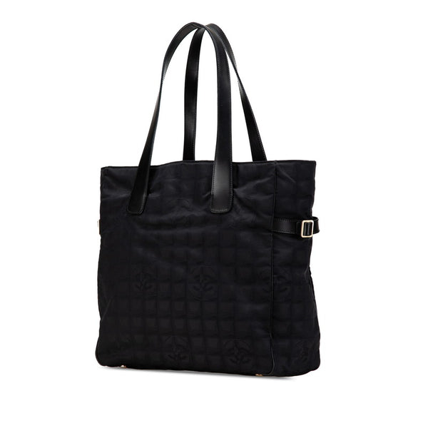 シャネル ニュートラベルライン トートGM ハンドバッグ トートバッグ ブラック ナイロン レザー レディース CHANEL 【中古】