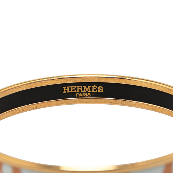 エルメス エマイユPM 七宝焼き バングル ブレスレット ゴールド マルチカラー メッキ レディース HERMES 【中古】