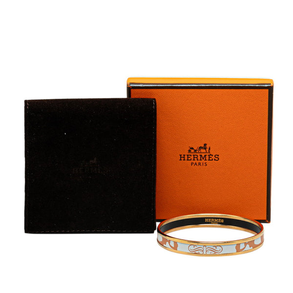 エルメス エマイユPM 七宝焼き バングル ブレスレット ゴールド マルチカラー メッキ レディース HERMES 【中古】