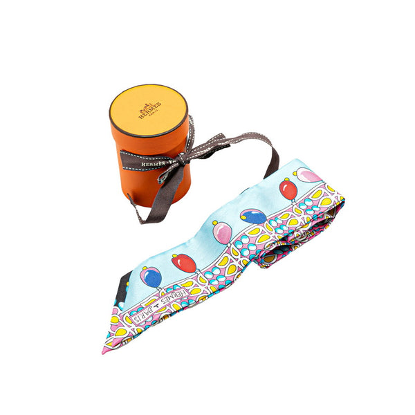 エルメス ツイリー Parures Des MAHARAJA マハラジャの装身具 スカーフ ブルー マルチカラー シルク レディース HERMES 【中古】