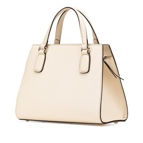 グッチ インターロッキングG ソーホー ハンドバッグ ショルダーバッグ 2WAY 607722 アイボリー レザー レディース GUCCI 【中古】