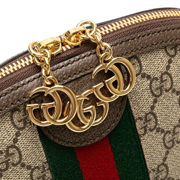 グッチ オフィディア シェリーライン 斜め掛けショルダーバッグ 499621 ブラウン ベージュ スウェード レザー レディース GUCCI 【中古】