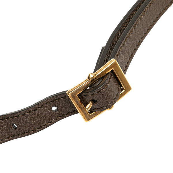 グッチ オフィディア シェリーライン 斜め掛けショルダーバッグ 499621 ブラウン ベージュ スウェード レザー レディース GUCCI 【中古】