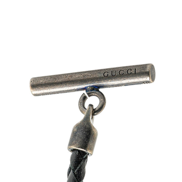 グッチ ホースビット チョーカー #18 ブラック レザー SV925 シルバー レディース GUCCI 【中古】