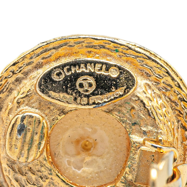 シャネル ロゴ イヤリング ゴールド メッキ フェイクパール レディース CHANEL 【中古】
