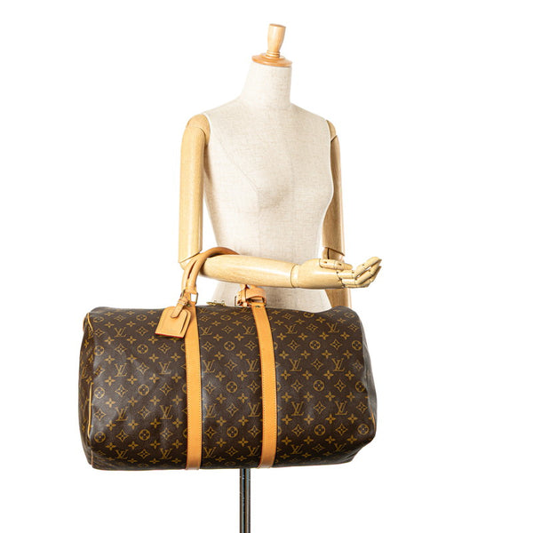 ルイ ヴィトン モノグラム キーポル50 ボストンバッグ M41426 ブラウン PVC レザー レディース LOUIS VUITTON 【中古】