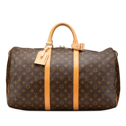 ルイ ヴィトン モノグラム キーポル50 ボストンバッグ M41426 ブラウン PVC レザー レディース LOUIS VUITTON 【中古】