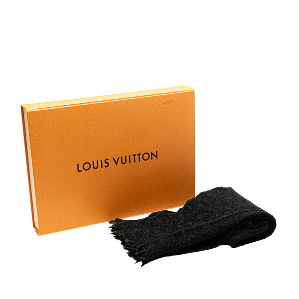 ルイ ヴィトン エシャルプ モノグラム クラシック マフラー M70520 ノワール ブラック ウール メンズ LOUIS VUITTON 【中古】