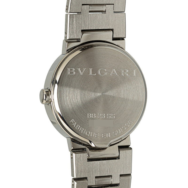 ブルガリ ブルガリブルガリ 12Pダイヤ 腕時計 BB23SS クオーツ ブラック文字盤 ステンレススチール レディース BVLGARI 【中古】