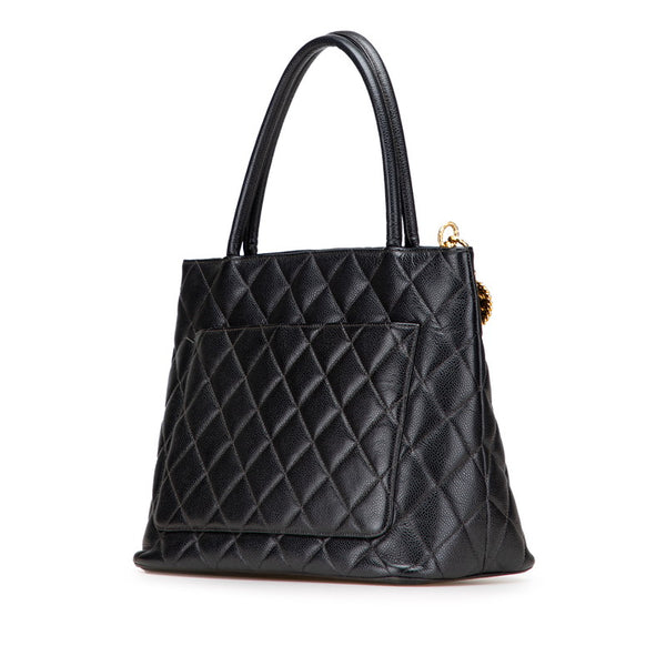 シャネル マトラッセ 復刻トート ココマーク トートバッグ ブラック キャビアスキン レディース CHANEL 【中古】