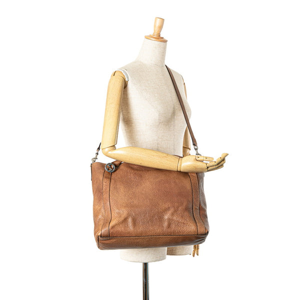 グッチ インターロッキングG ハンドバッグ ショルダーバッグ 2WAY 323675 ブラウン レザー レディース GUCCI 【中古】