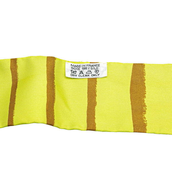 エルメス ツイリー 地中海 スカーフ イエロー ブラウン シルク レディース HERMES 【中古】